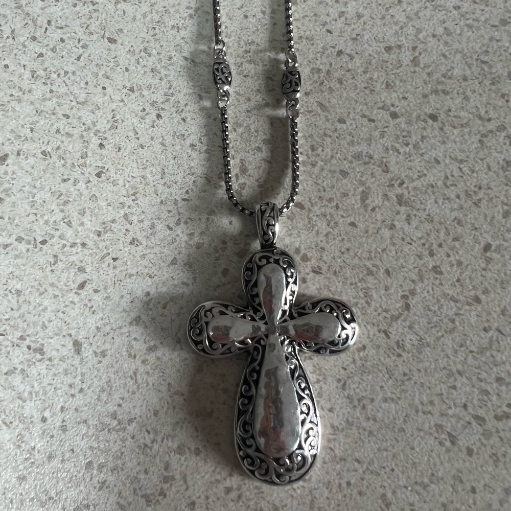 Unique Silver Cross Necklace & Silver Filagree Ring - Picture 7 of 16